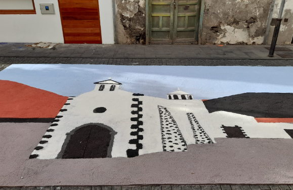 Salt carpets on display