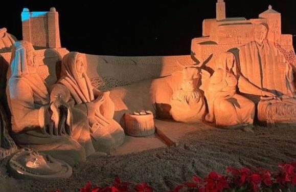 Sand belén unveiled at Playa del Reducto