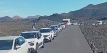 Tourists caught walking onto lava fields