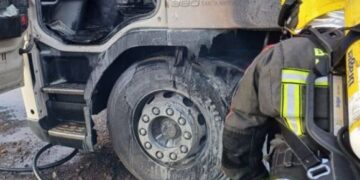 Truck fire in Arrecife