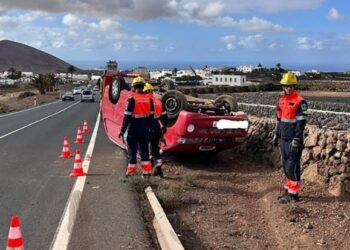Van overturns on LZ-20