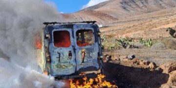 Vehicle fire in Mala