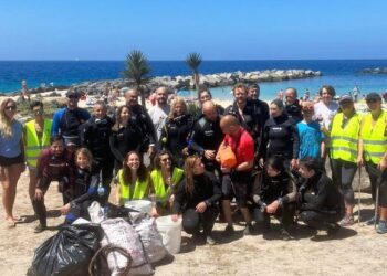 Volunteers remove plastic from Playa Flamingo